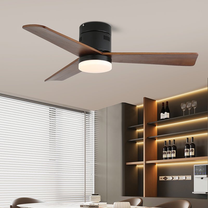 Eris ventilador de techo con luz minimalista de madera