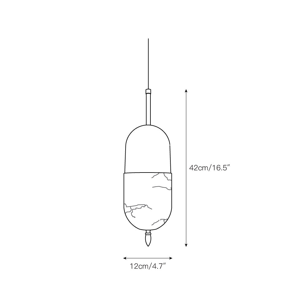 Himinuvye lámpara colgante minimalista de bolus en latón con sombra de alabastro