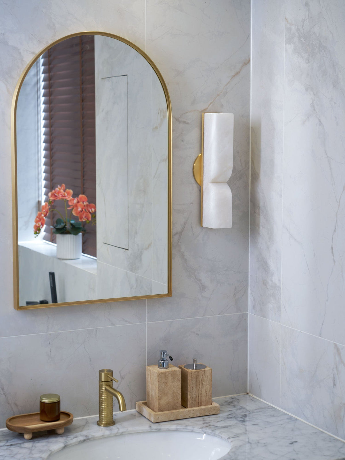 Niveelle aplique de pared rectangular de alabastro