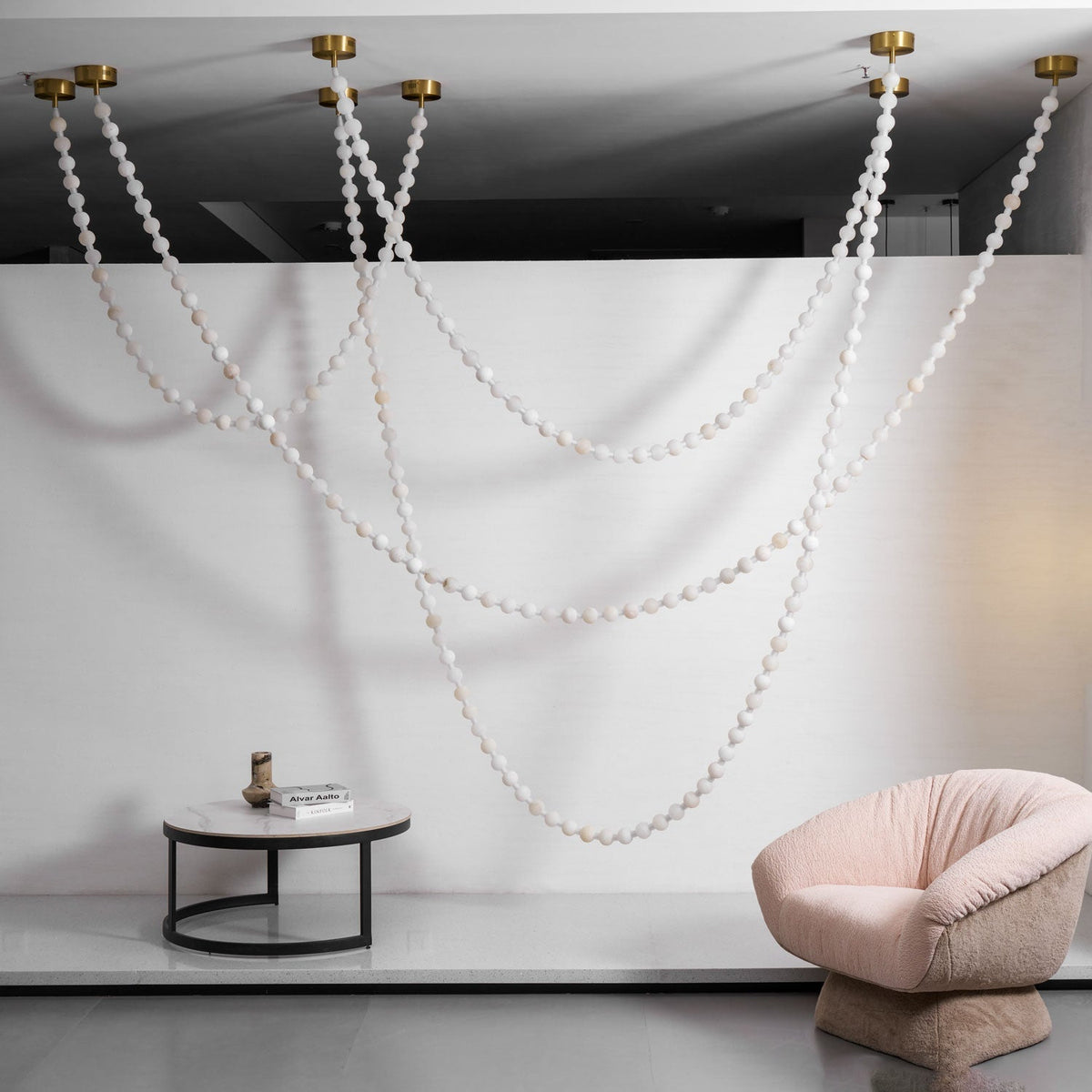 Grempt alabastro Pearl Necklace lámpara de araña