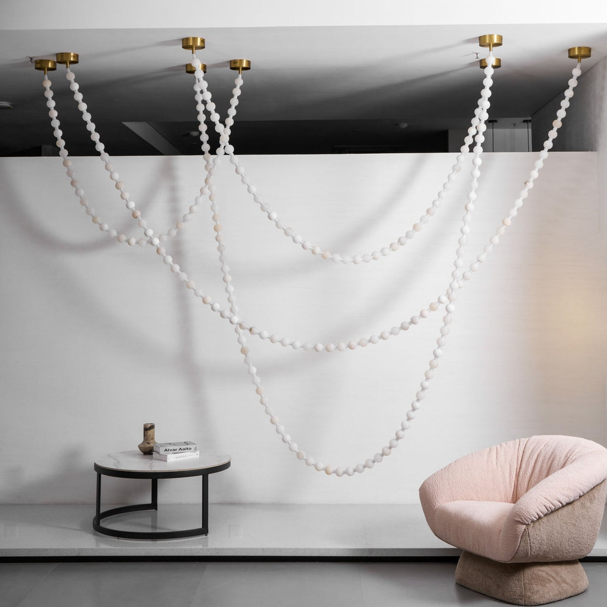 Grempt alabastro Pearl Necklace lámpara de araña