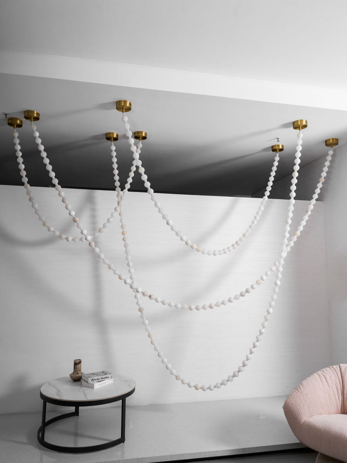Grempt alabastro Pearl Necklace lámpara de araña
