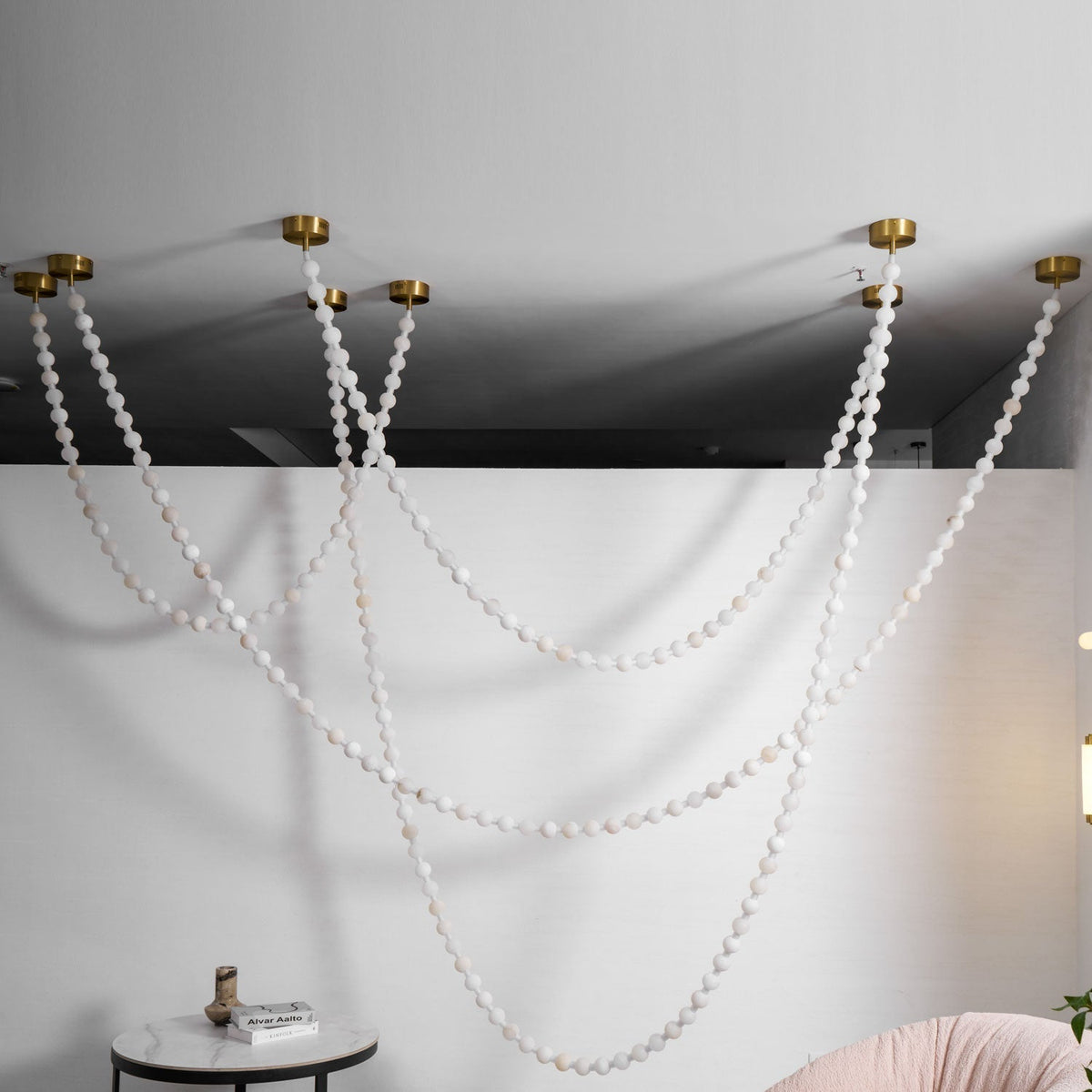 Grempt alabastro Pearl Necklace lámpara de araña