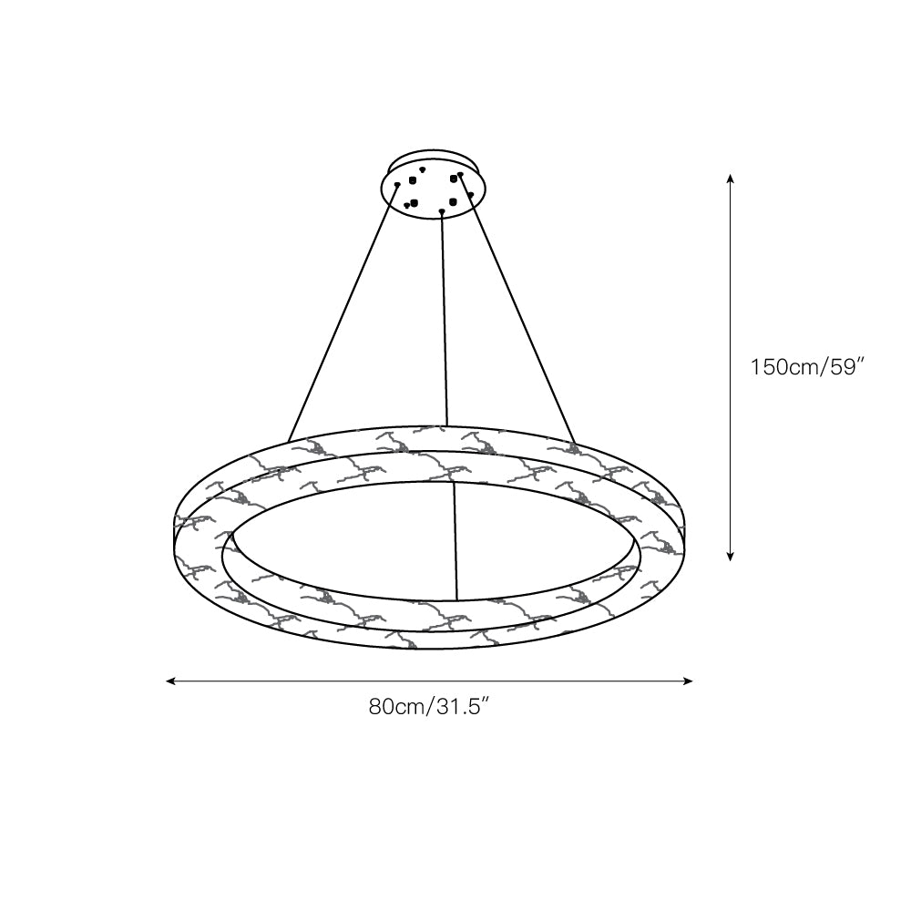 Plotuvyn lámpara de araña postmoderna de lujo con anillo de alabastro