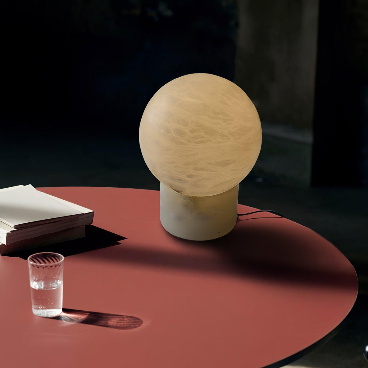 Albiniella lámpara de mesa moderna de alabastro