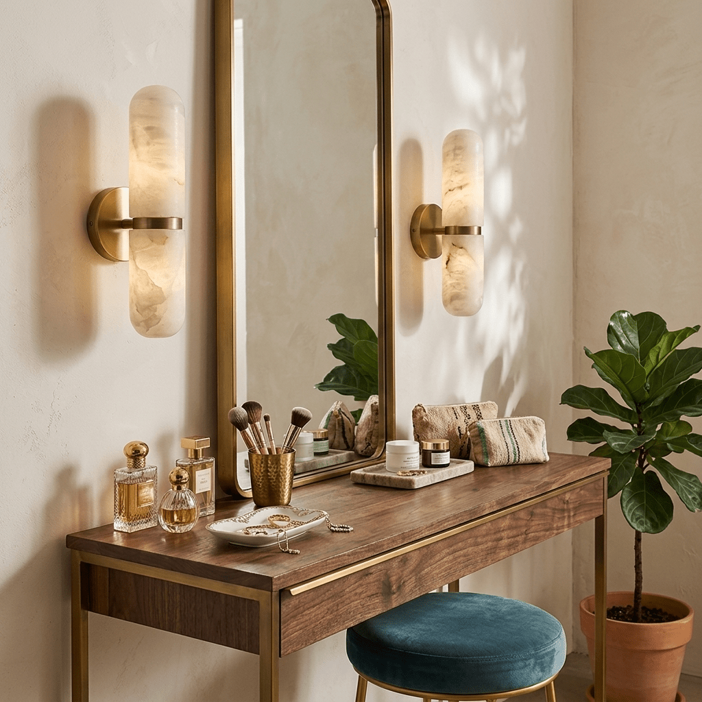 Ismerie aplique de pared alabastro Capsule