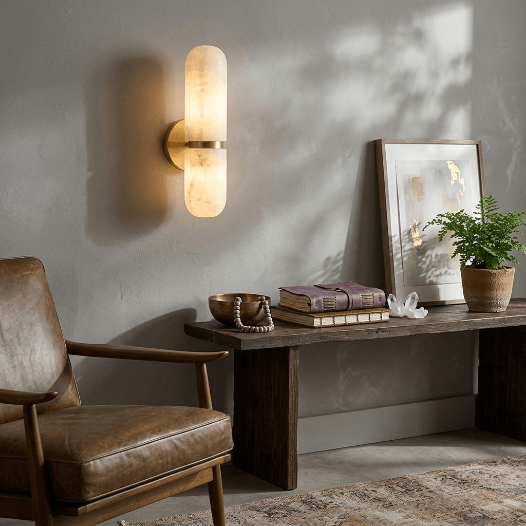 Ismerie aplique de pared alabastro Capsule