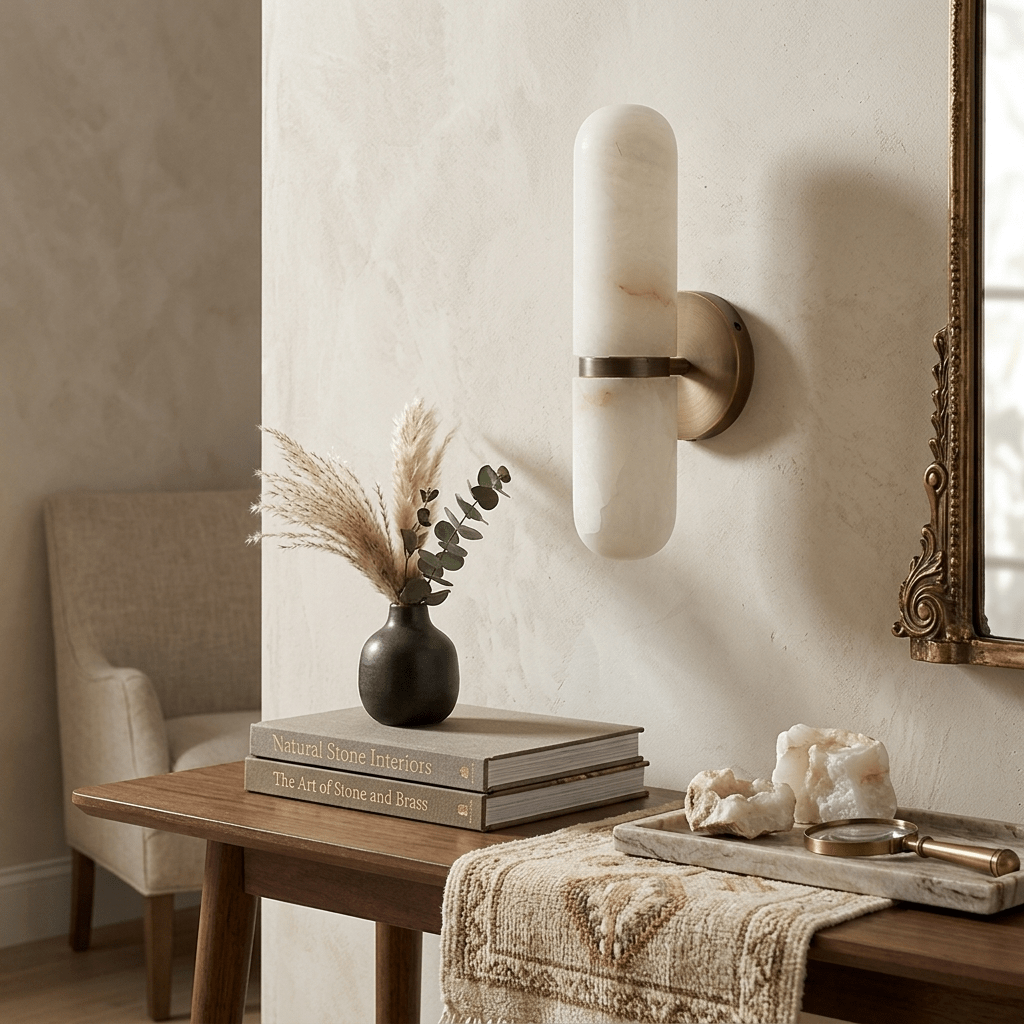 Ismerie aplique de pared alabastro Capsule