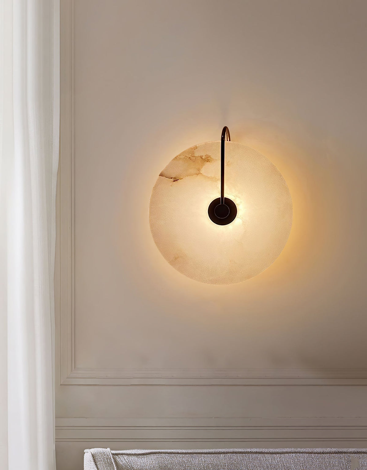 Albeenne aplique de pared con globo de alabastro