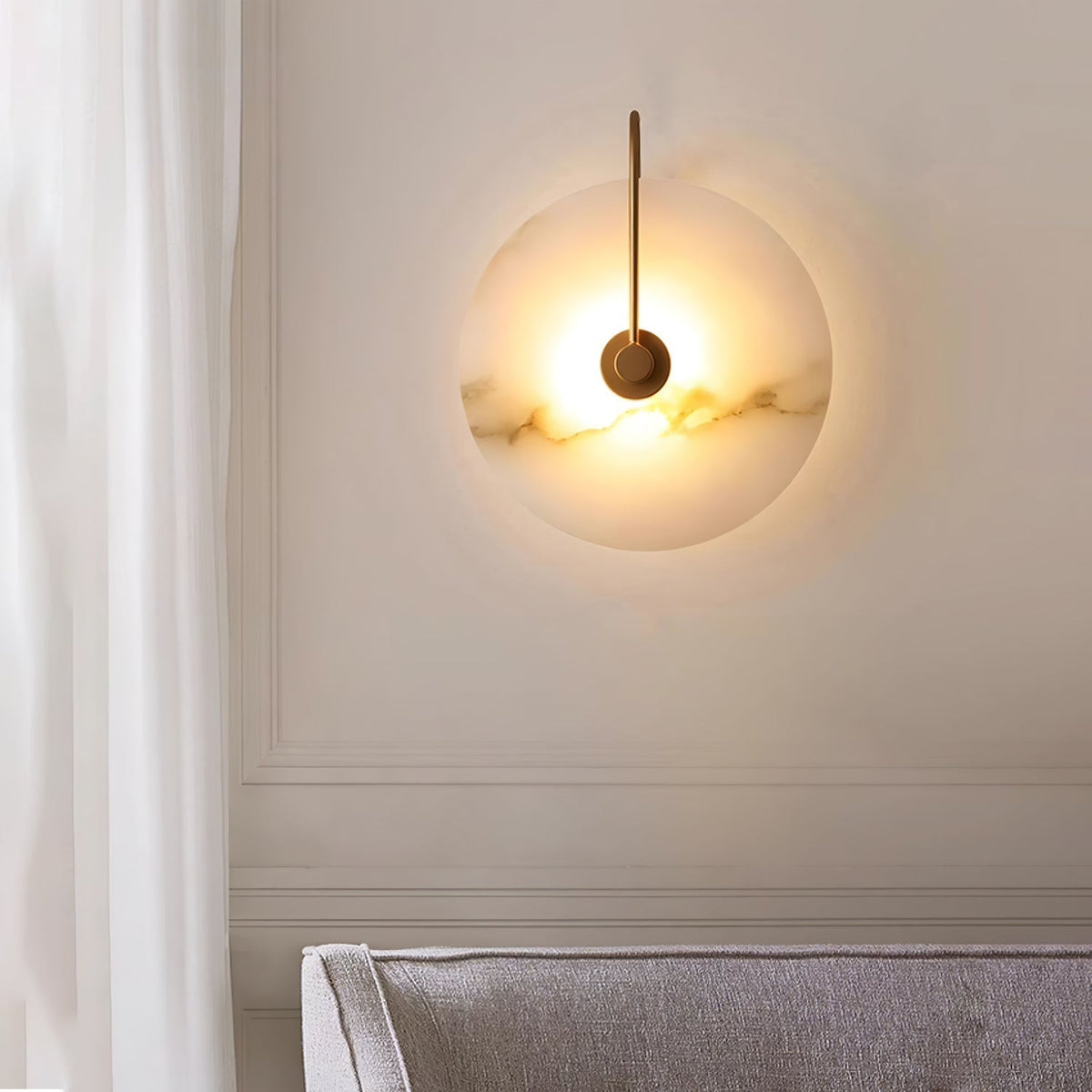 Albeenne aplique de pared con globo de alabastro