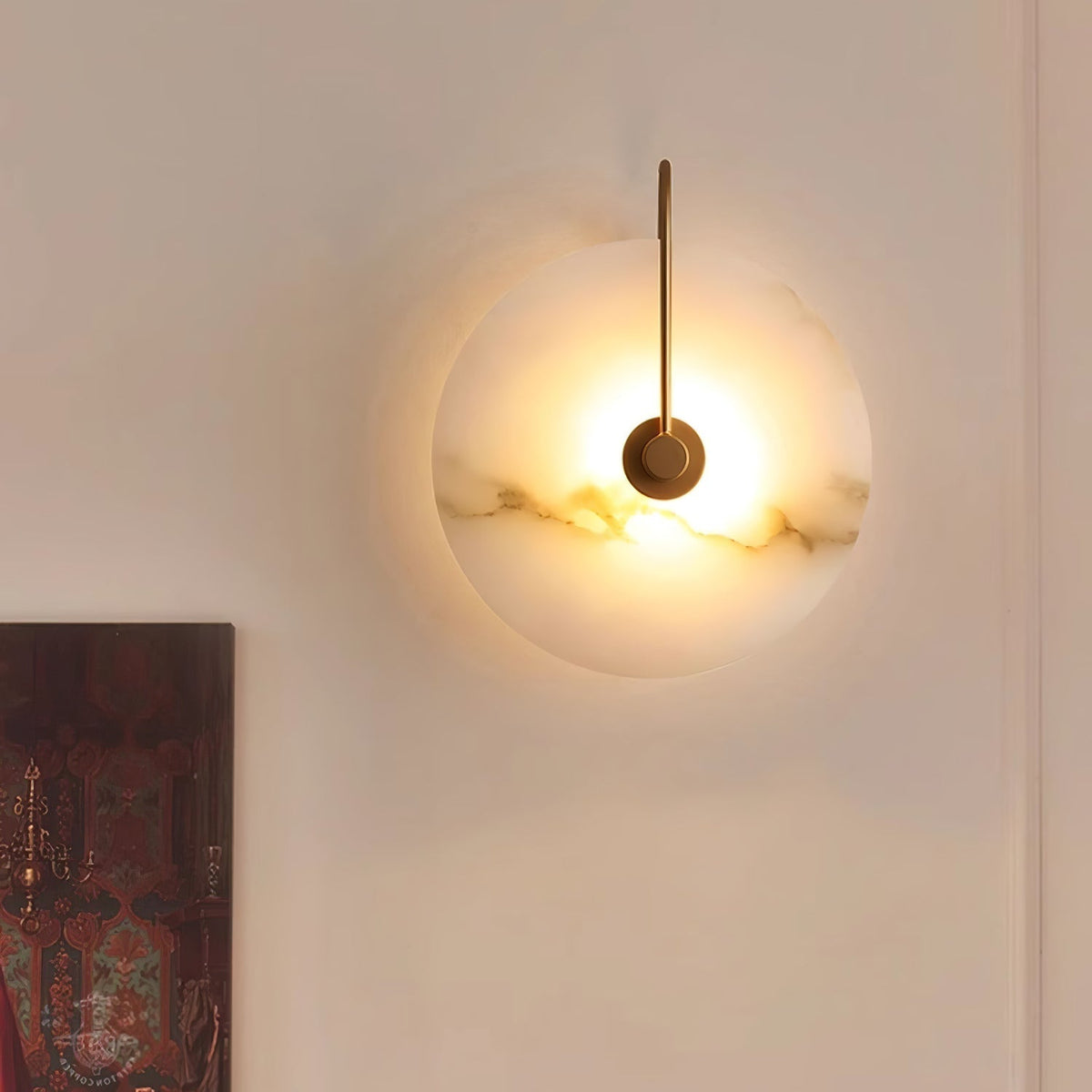 Albeenne aplique de pared con globo de alabastro