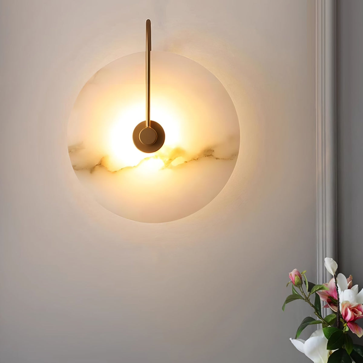 Albeenne aplique de pared con globo de alabastro