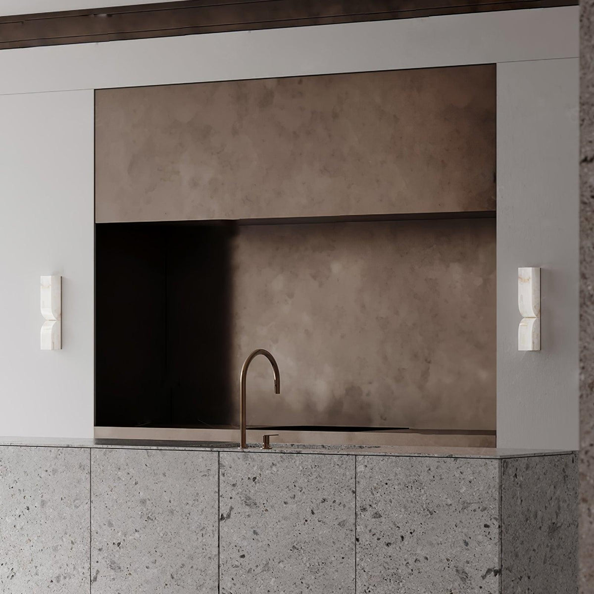 Niveelle aplique de pared rectangular de alabastro