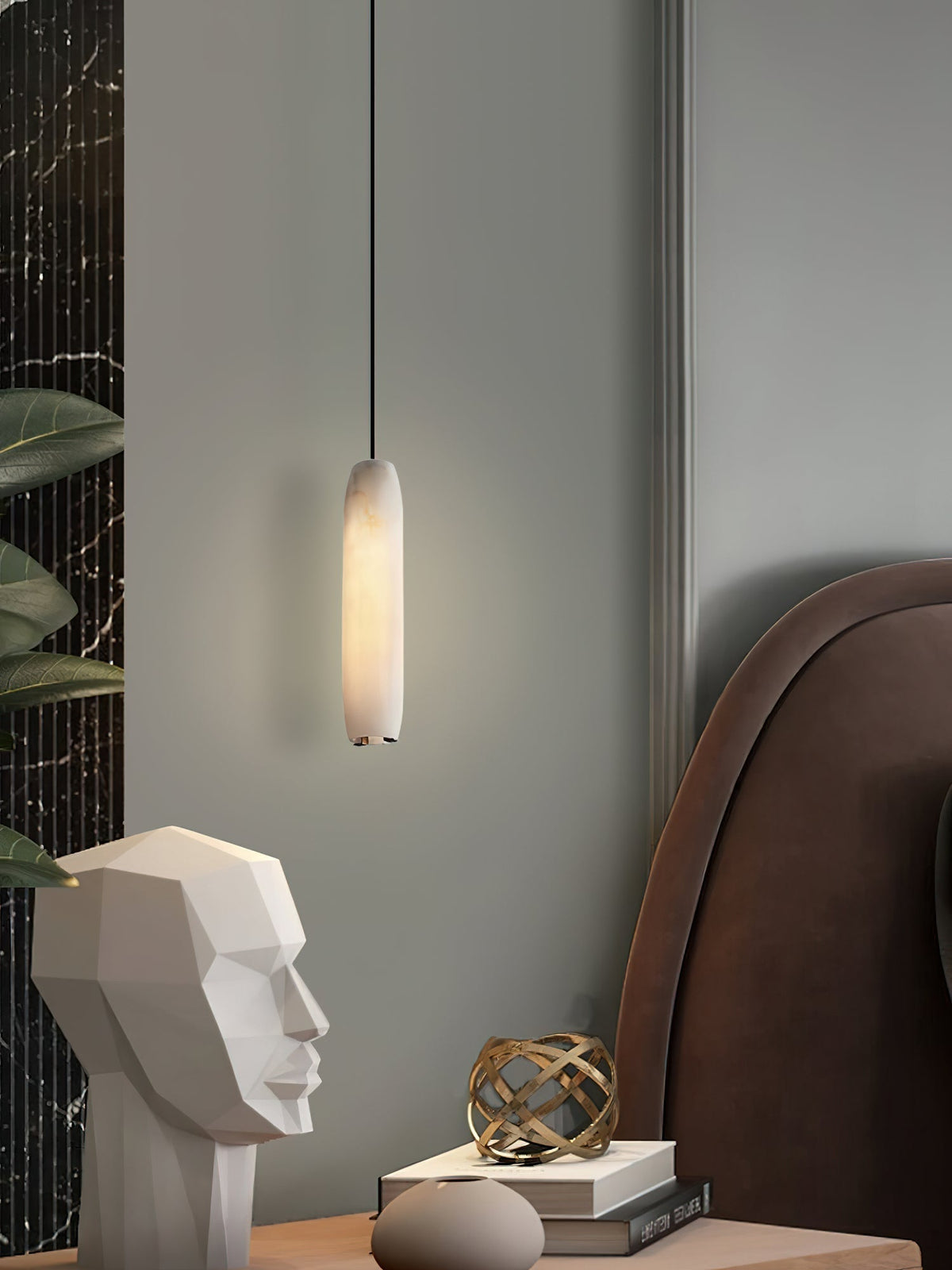 Orven lámpara colgante Flute moderna minimalista de alabastro