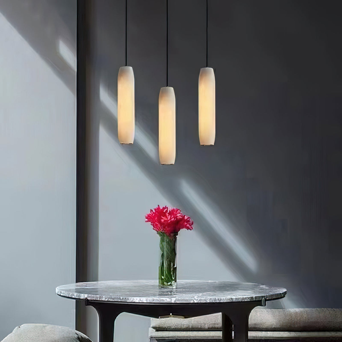 Orven lámpara colgante Flute moderna minimalista de alabastro