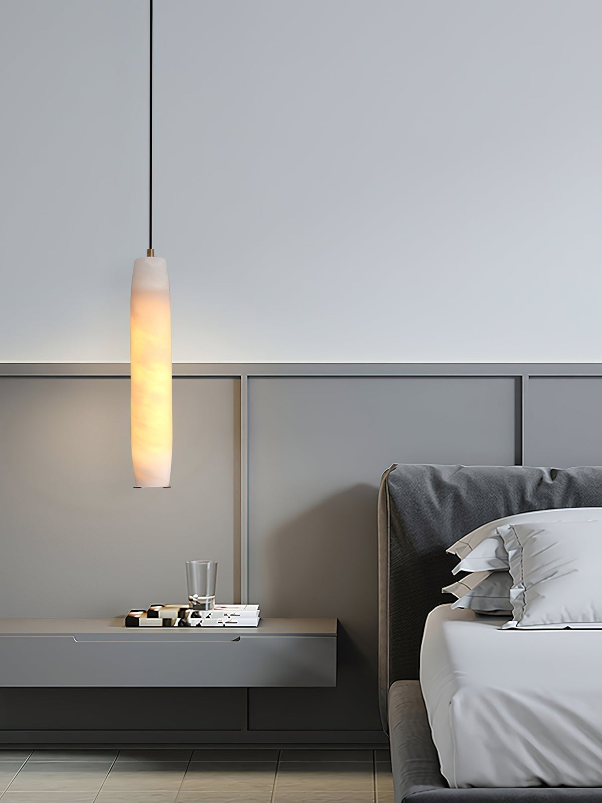 Orven lámpara colgante Flute moderna minimalista de alabastro
