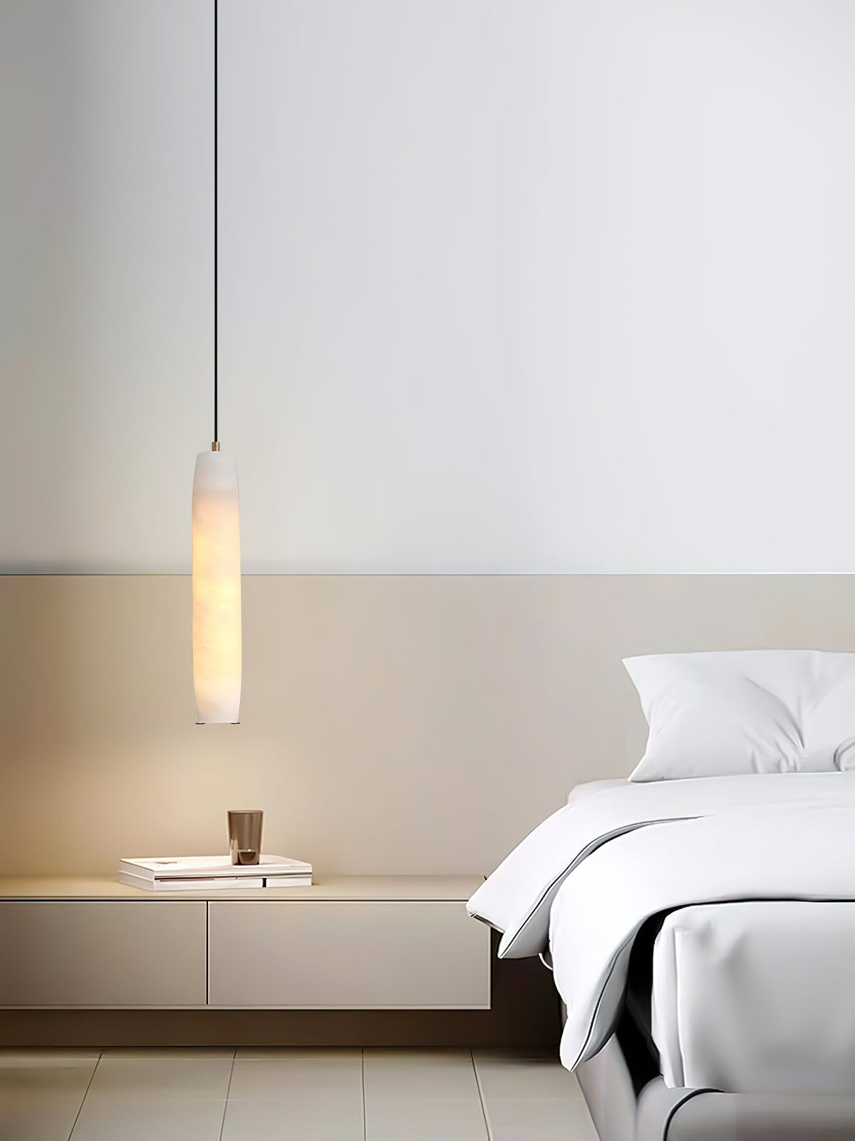 Orven lámpara colgante Flute moderna minimalista de alabastro