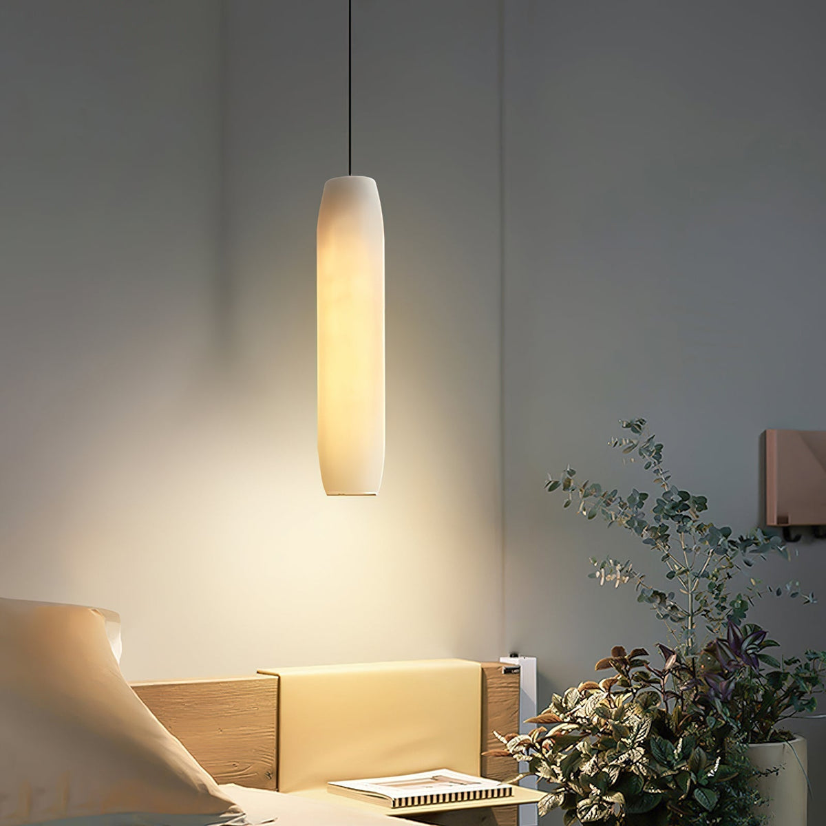 Orven lámpara colgante Flute moderna minimalista de alabastro