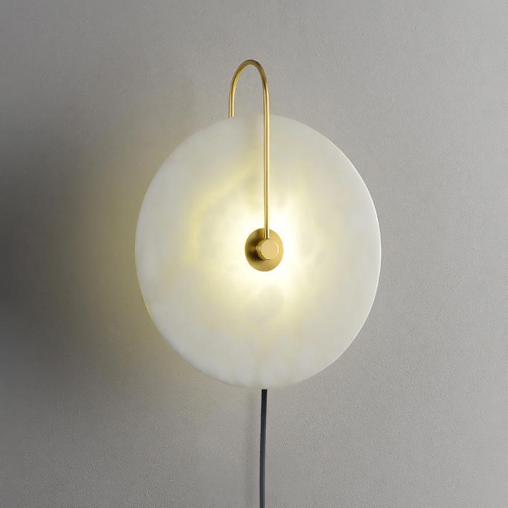 Albeaine aplique de pared de globo en alabastro con enchufe