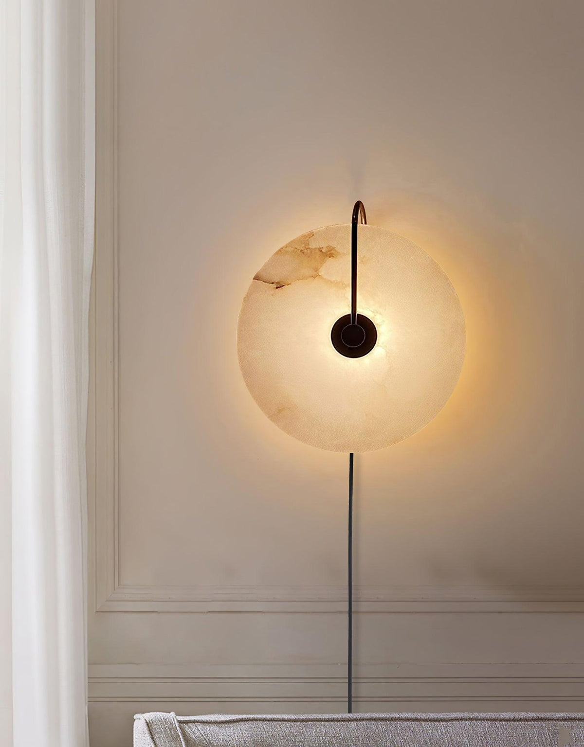 Albeaine aplique de pared de globo en alabastro con enchufe