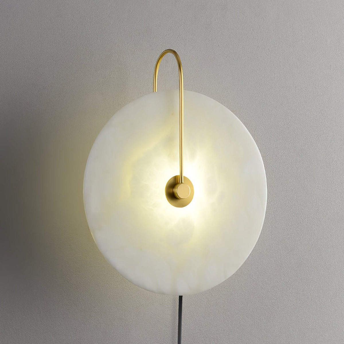 Albeaine aplique de pared de globo en alabastro con enchufe