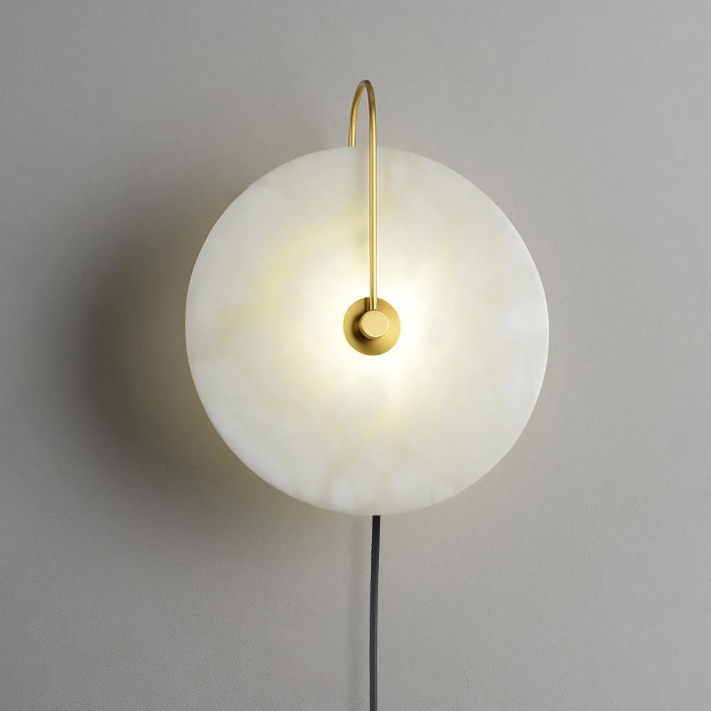 Albeaine aplique de pared de globo en alabastro con enchufe