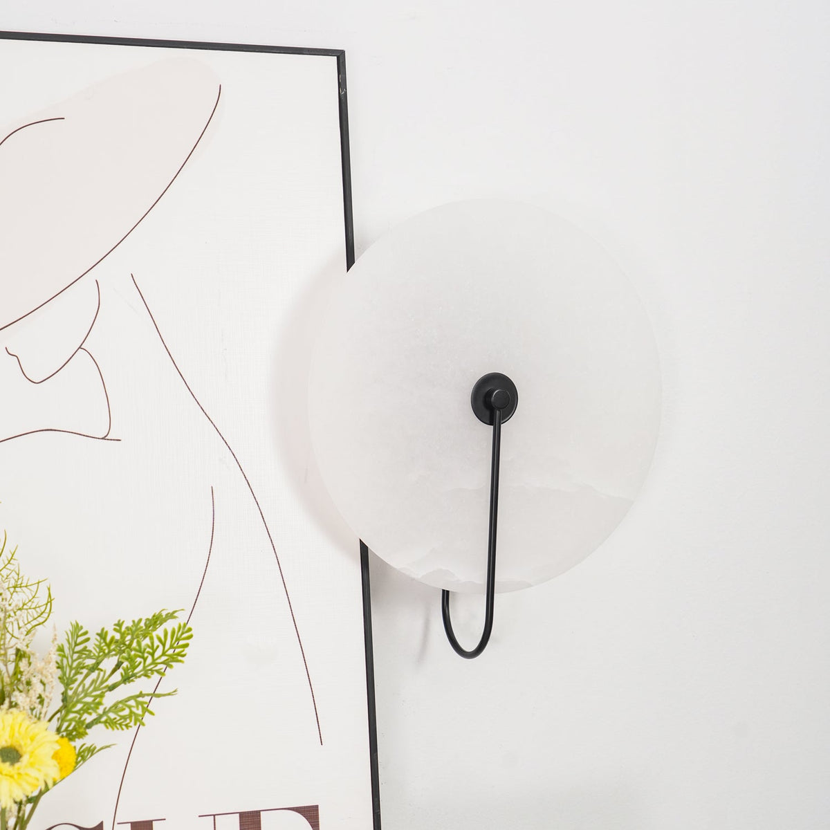 Albeaine aplique de pared de globo en alabastro con enchufe