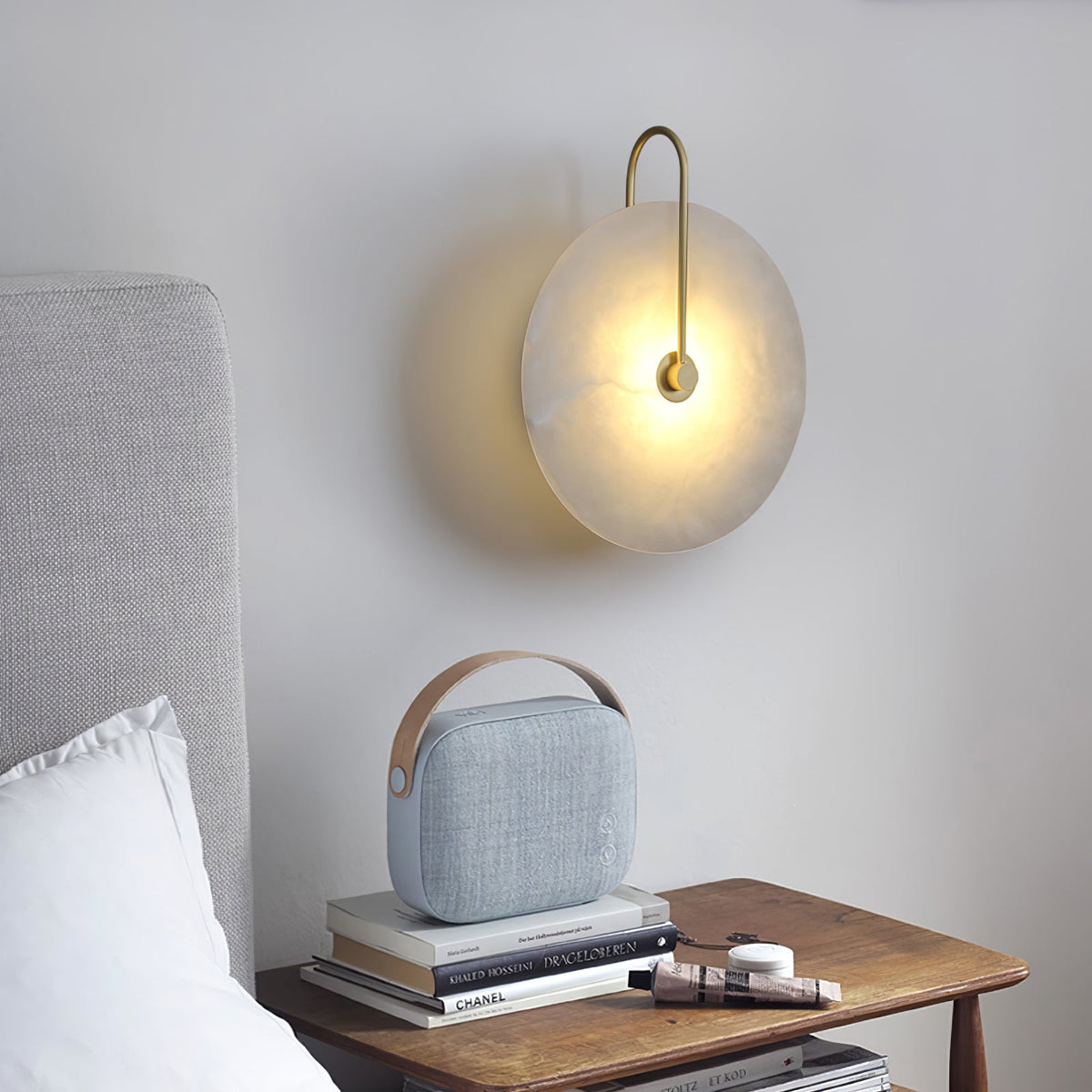 Albeenne aplique de pared con globo de alabastro