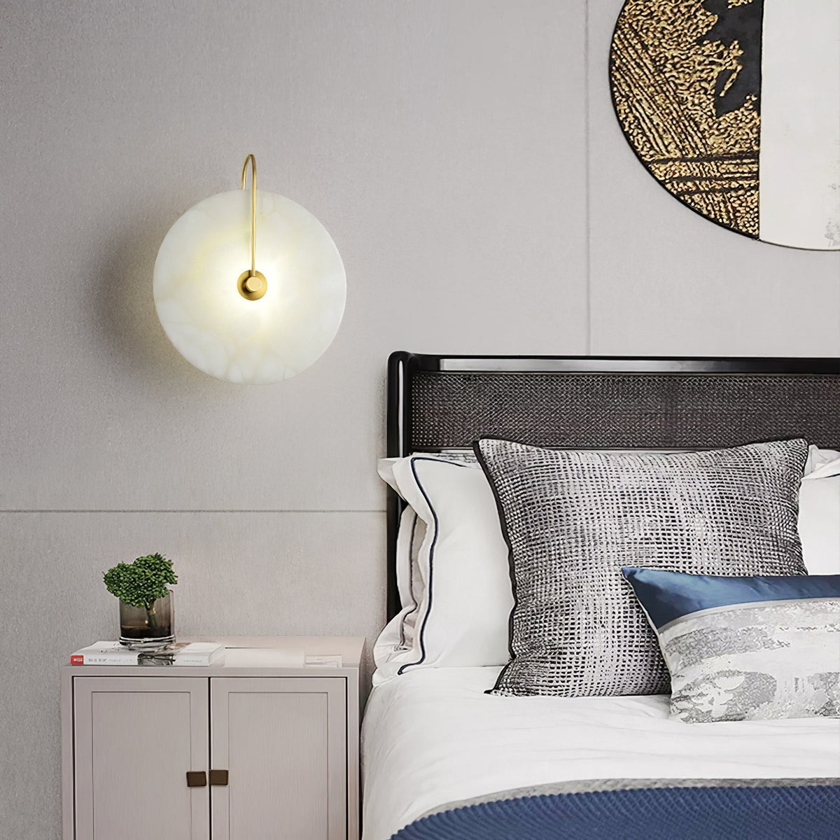 Albeenne aplique de pared con globo de alabastro