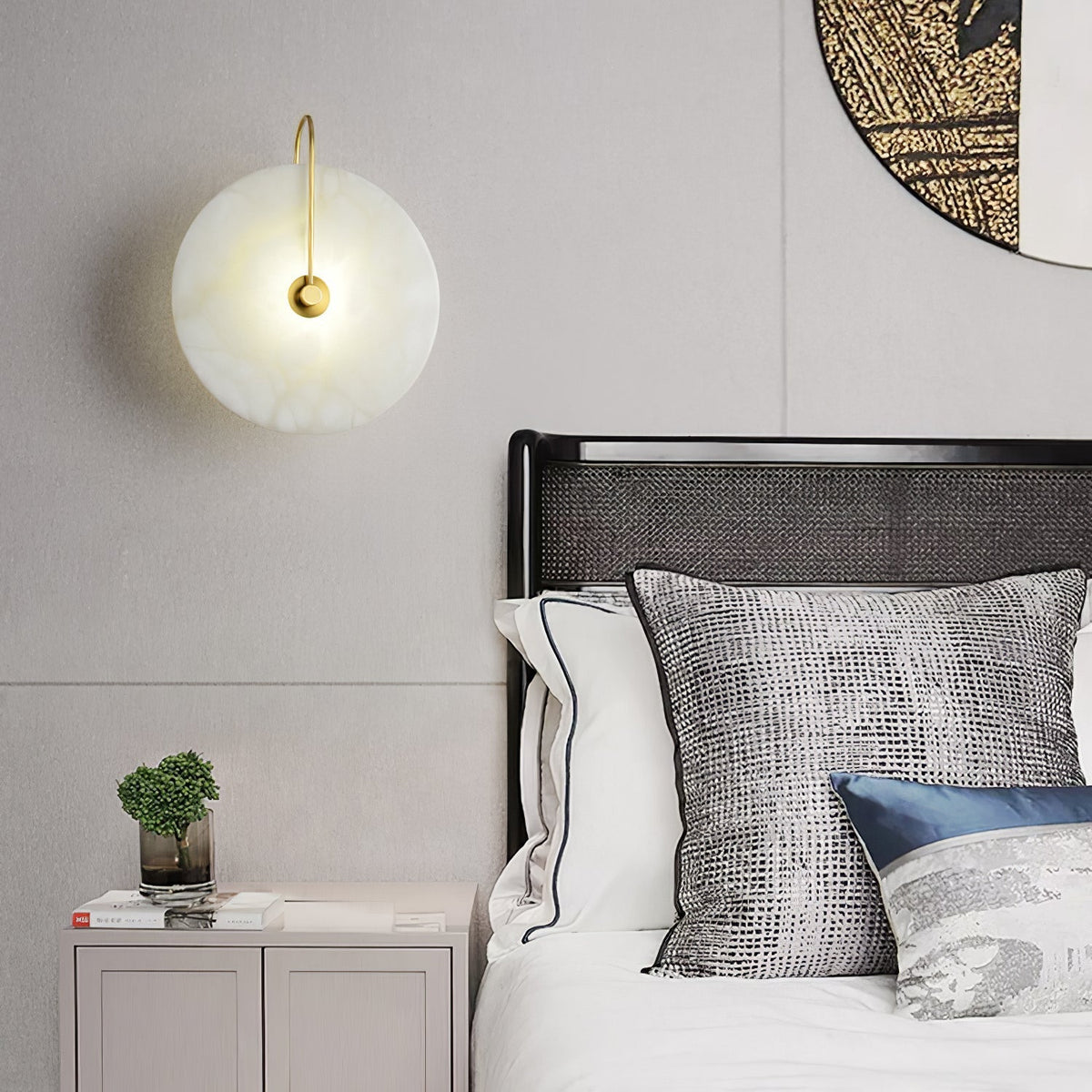 Albeenne aplique de pared con globo de alabastro