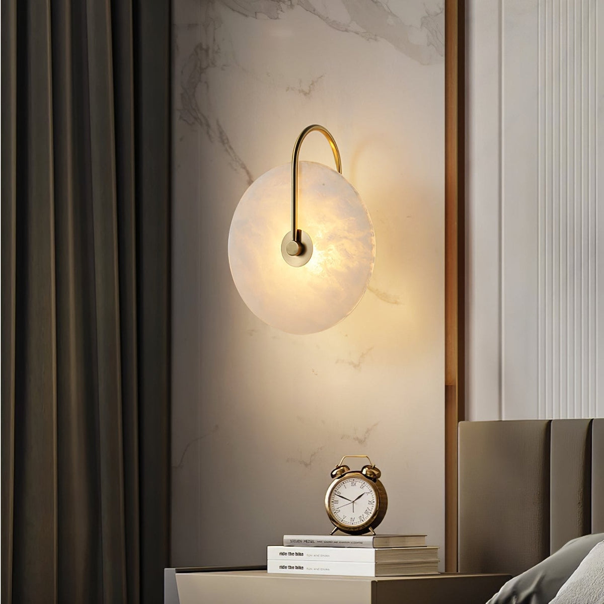 Albeenne aplique de pared con globo de alabastro