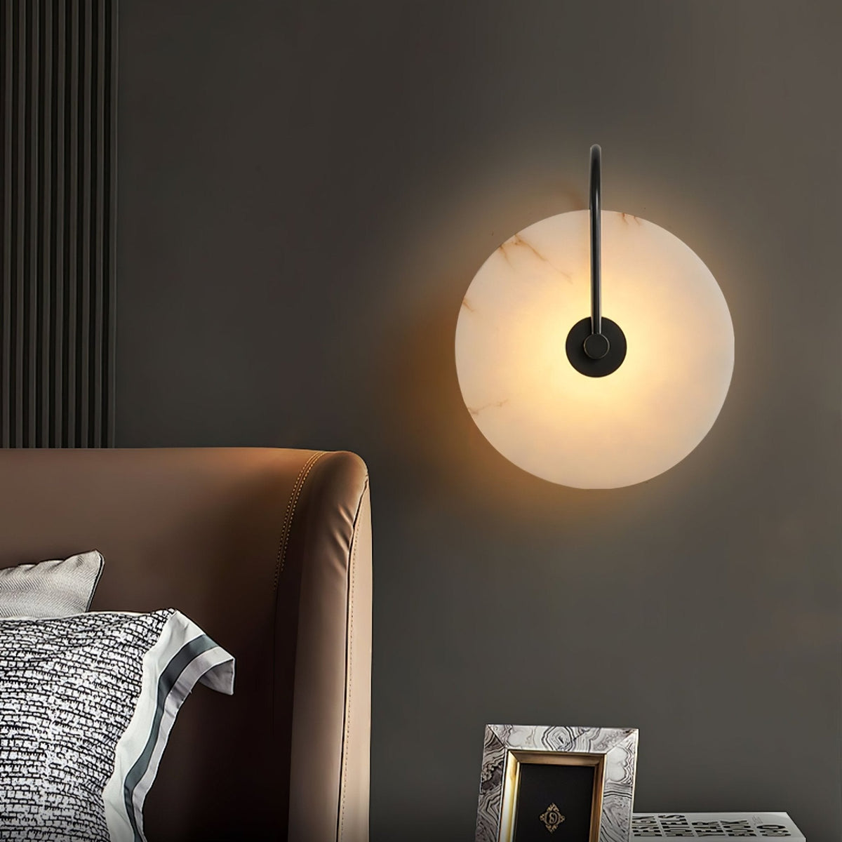 Albeaine aplique de pared de globo en alabastro con enchufe