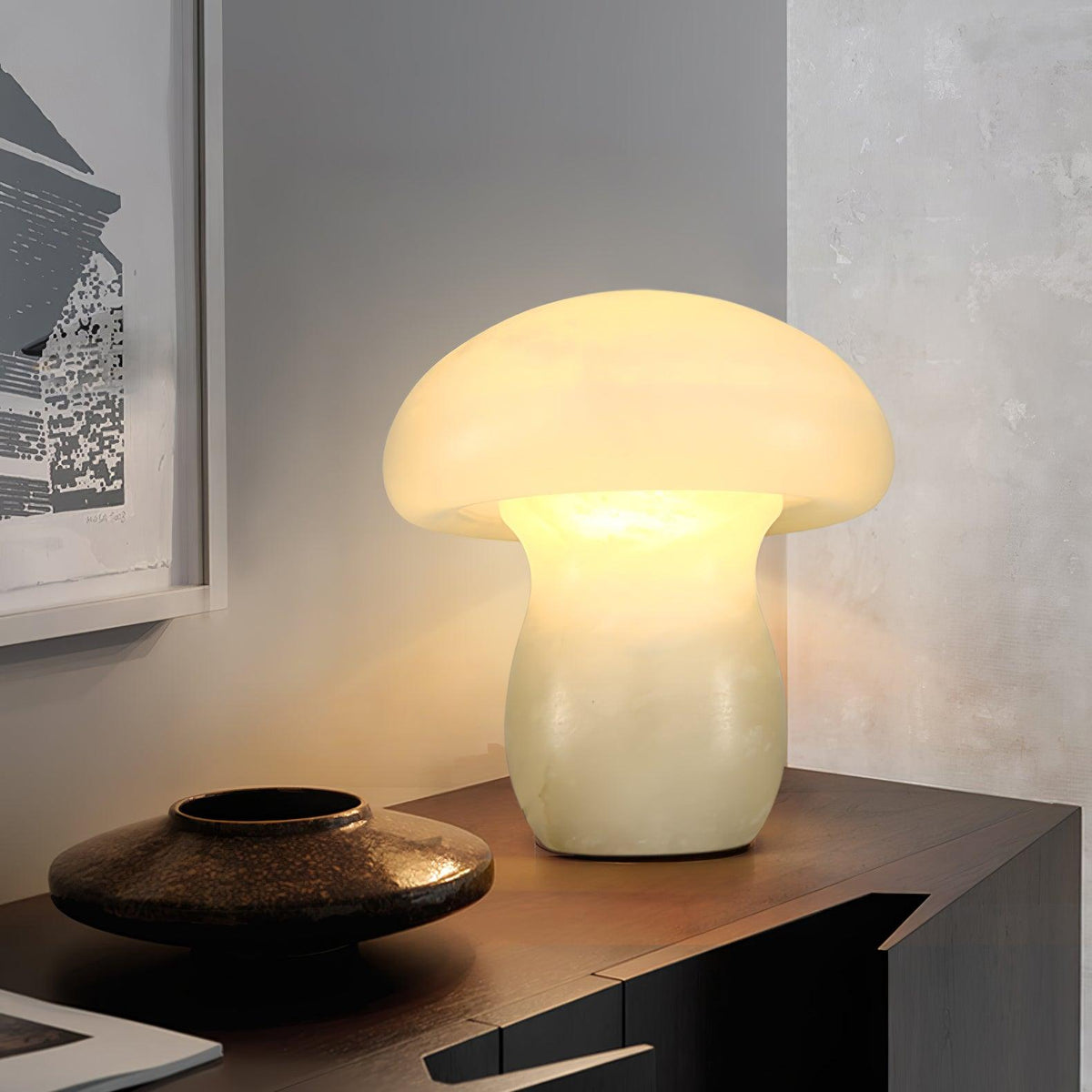 Eirarena lámpara de mesa de alabastro