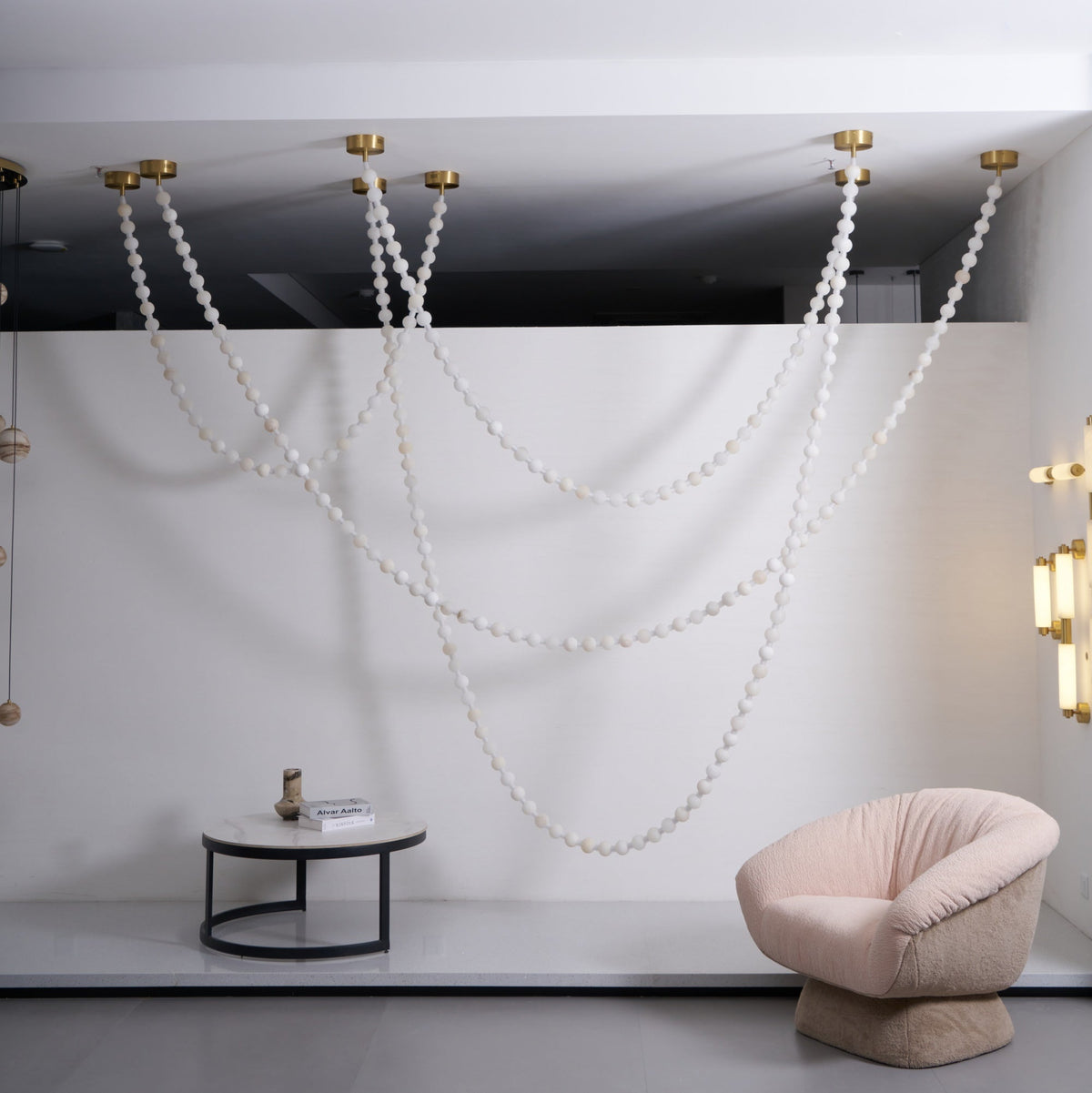Grempt alabastro Pearl Necklace lámpara de araña
