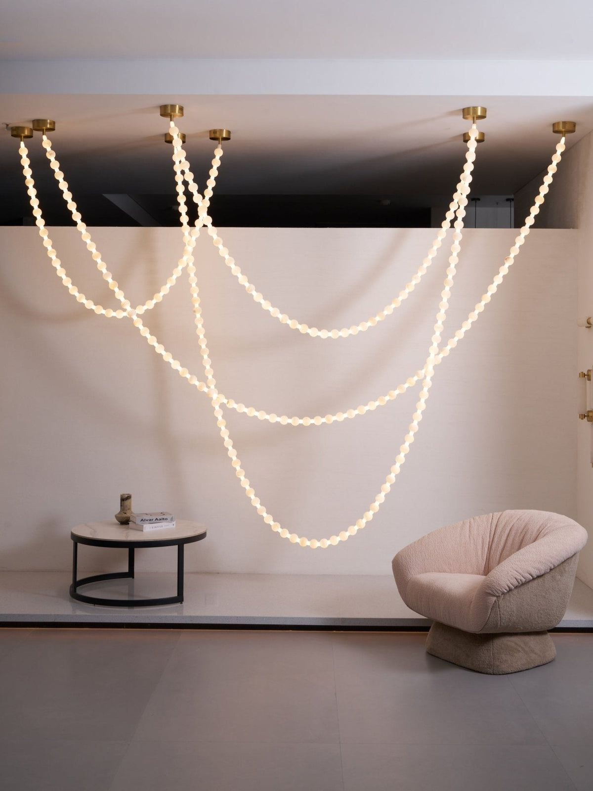 Grempt alabastro Pearl Necklace lámpara de araña