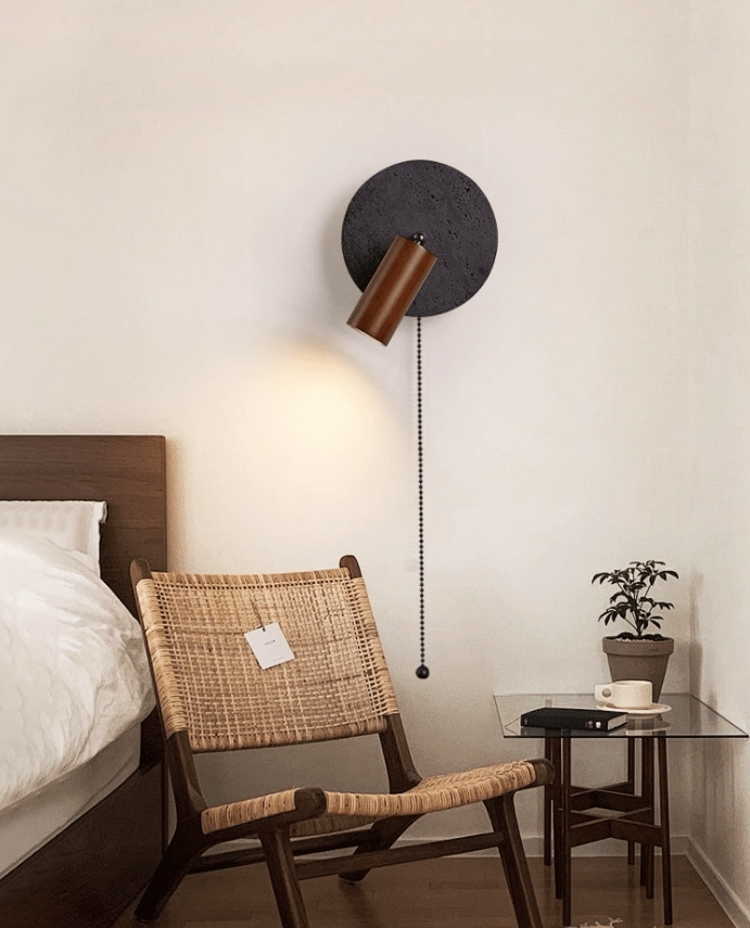 Jaxlen aplique de pared negro travertino