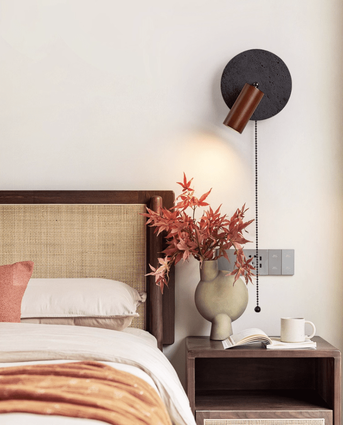 Jaxlen aplique de pared negro travertino