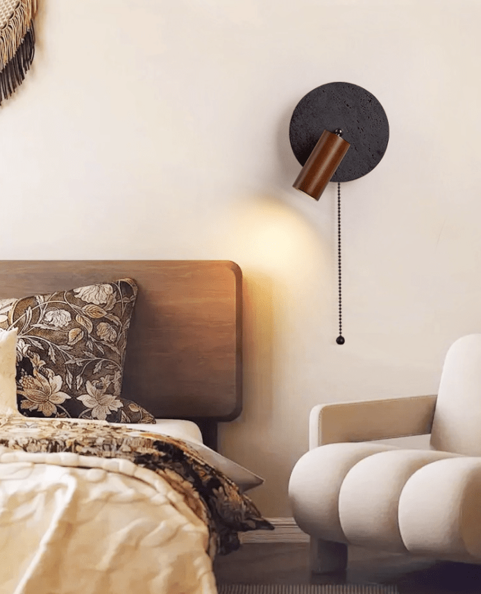 Jaxlen aplique de pared negro travertino