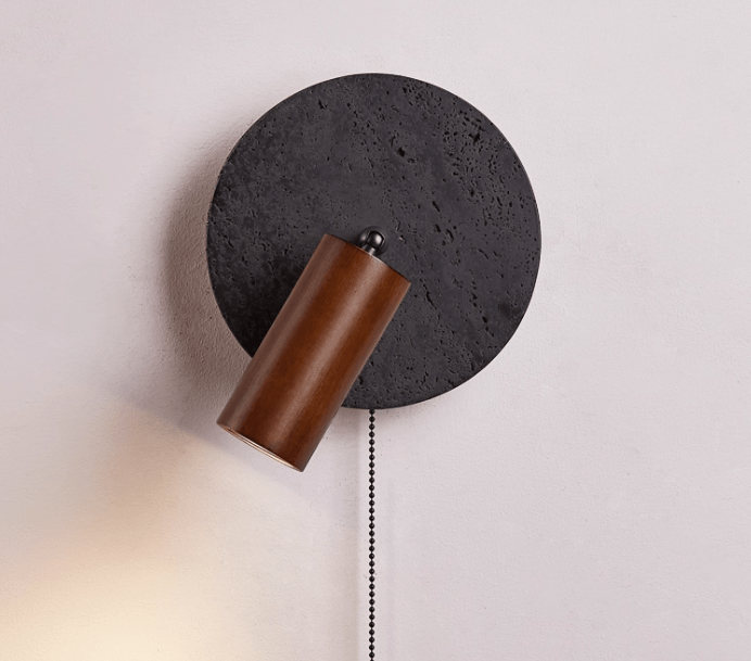 Jaxlen aplique de pared negro travertino