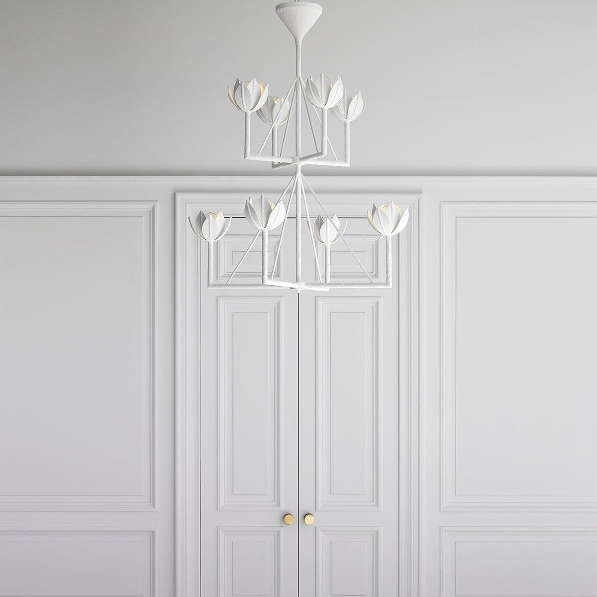 Alberto lámpara de araña moderna minimalista floral en latón