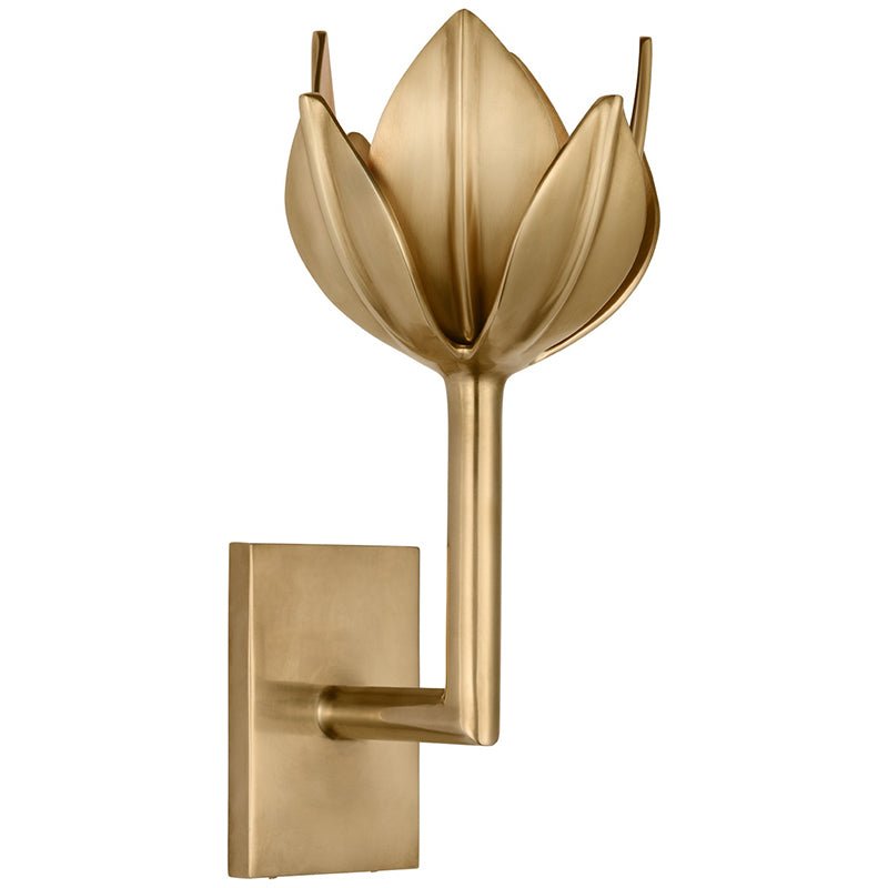 Clira aplique de pared Lotus floración en latón