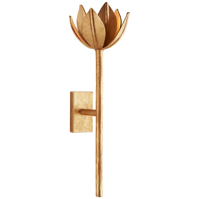Clira aplique de pared Lotus floración en latón