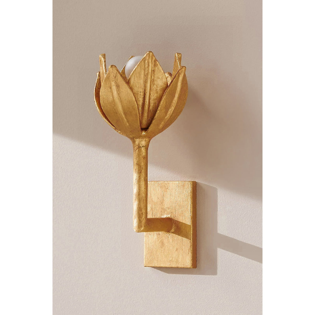 Clira aplique de pared Lotus floración en latón