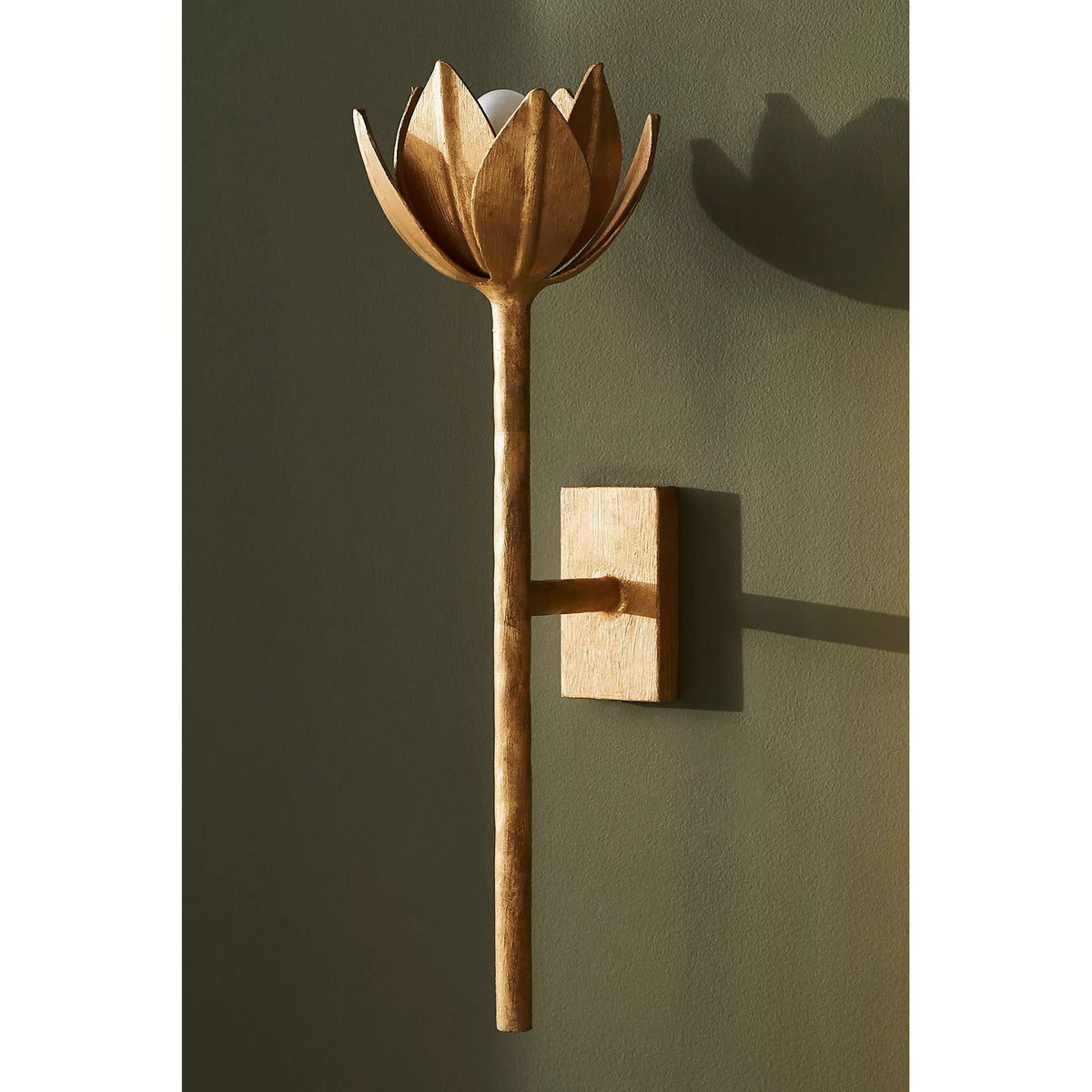 Clira aplique de pared Lotus floración en latón