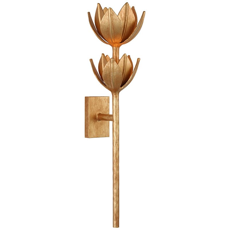 Clira aplique de pared Lotus floración en latón