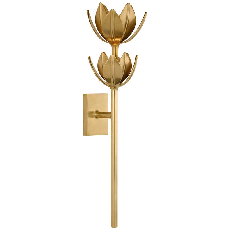 Clira aplique de pared Lotus floración en latón