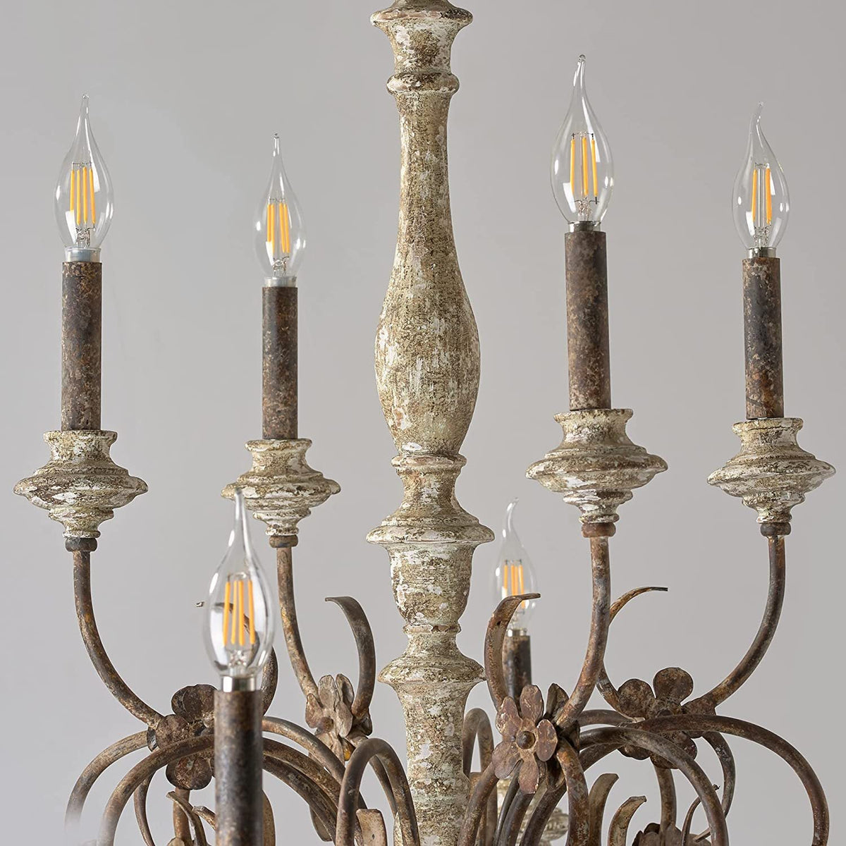 Waegnuvyn lámpara de araña tradicional estilo vela de metal