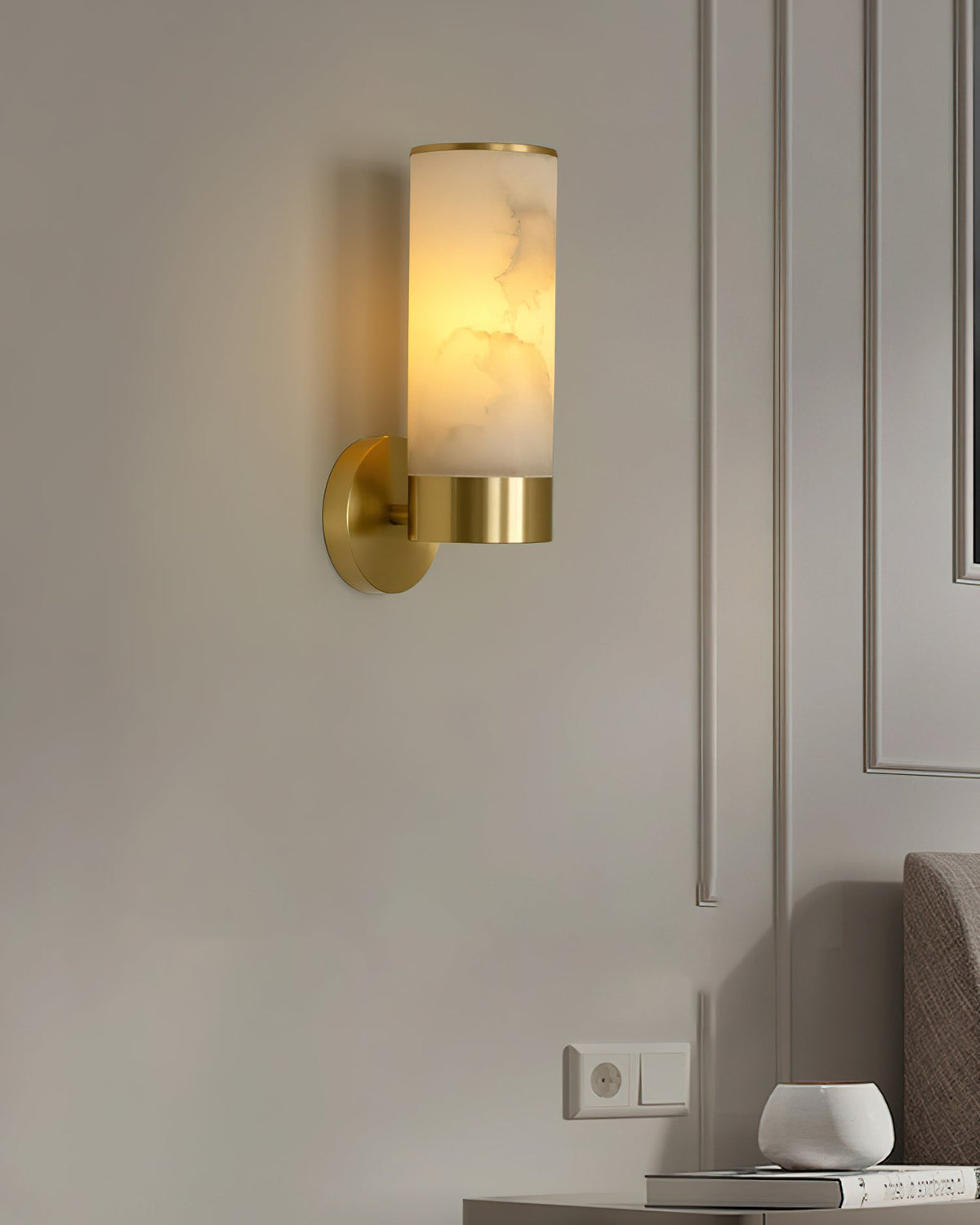 Eirerette aplique de pared alabastro