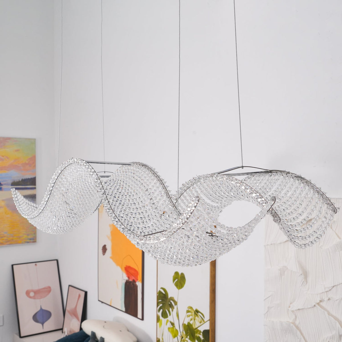 Caelox lámpara de araña postmoderna de lujo en cristal