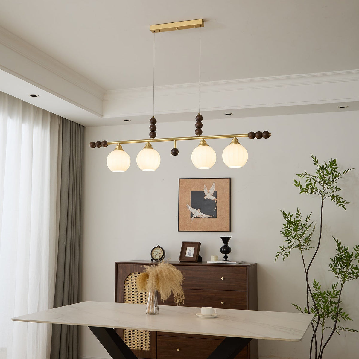 Zerinen lámpara colgante Premium nórdica de vidrio y madera